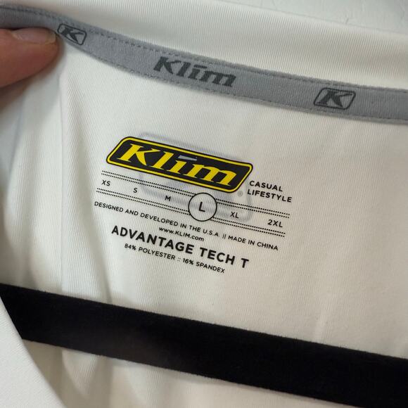 Klim Women's Advantage Tech Tee Shirt White Gray Large NEW V Neck - Picture 2 of 6